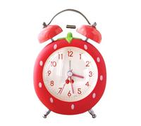 UNTERING Strawberry Shape Bedsides Alarm Clock Loud Twin Bells Quartzs Quiet Movement Night Light Bedroom Decors For Kids Adults Cute Strawberry Alarm Clock For Heavy Sleepers