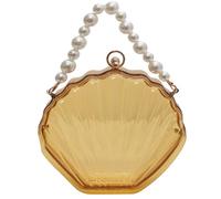 UNTERING Women Transparent Shoulder Bag Fashion Beads Chain Crossbody Bag Acrylic Clear Shell Handbag Purse Female Messengers Bag Shoulder Bags
