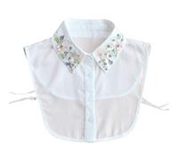 UNTERING Womens Detachable Blouse False Collar Handmade Beading for Rhinestone Sequins Fl False Collar for Women Joyci White