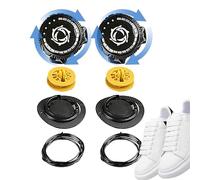 Untied Shoelaces for Children - Adjustable Shoelaces with Rotating Buckle, Quick Release System with Safety Clasp, No Laces for Sports Shoes, Practical Accessory, black, Siehe Beschreibung