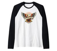 Until All Have Heard Christian Duty Trad Tattoo Style Eagle Raglan Baseball Tee