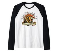 Until All Have Heard Christian Duty Trad Tattoo Style Lion Raglan Baseball Tee