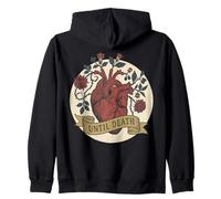 Until Death Vintage Goblincore Cottagecore Gothic Valentine Zip Hoodie