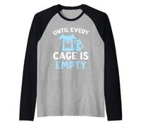 Until Every Cage Is Empty Animal Rescuer Animal Rights Raglan Baseball Tee