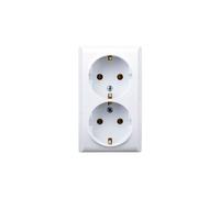 Until surface-mounted double socket with/u Schuko white GN-2BS/00