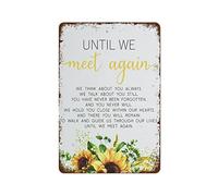 Until We Meet Again Poem Sign Memorial Because Someone We Love is in Heaven in Memory of Memorial Quote Print Memorial Sign Funny Vintage Metal Tin Sign For Home Coffee Gift For Women Men 8x5.5 Inch