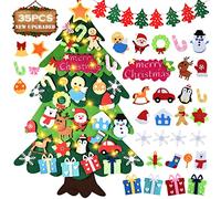 UNTIL YOU Felt Christmas Tree,DIY Felt Christmas Trees for Toddlers with 34pcs Xmas Ornament, 3.35ft DIY Christmas Tree Set for Kids, Handmade New Year Christmas Door Wall Hanging Decorations