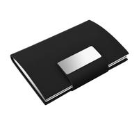 UntilPlan Business Card Holder, Upgraded Leather Stainless Steel Multi Card Case, Pocket Business Name Card Case with Magnetic Buckle for Women Men, Black