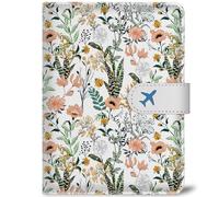 UntilPlan Passport Holder for Trave, RFID Blocking Leather Passport Cover, Combo with Credit Card Slot and Boarding Pass Slot Combo for Women Men, Flower-Grass, Pinting