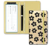 UntilPlan Printed Checkbook Cover, Slim Durable, RFID Blocking Premium Leather Checkbook, Duplicate Checks for Women Men (Flower)