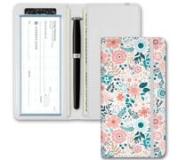 UntilPlan Printed Checkbook Cover, Slim Durable, RFID Blocking Premium Leather Checkbook, Duplicate Checks for Women Men (Floral-Daisy)