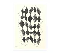 Untitled 4 Wassily Kandinsky Print, Mid Century Modern Art Exhibition, Famous Paintings Picture Poster, Archival Matte, A5 (Black Frame) - 21x14.8cm