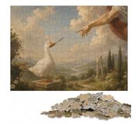 Untitled Goose Game meets The Creation of Ada Jigsaw Puzzle, 1000 Pieces | Border-first building - steady puzzle progress at your own pace.