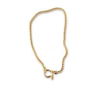 Untold Stories 18K Gold Plated Shackle Chain Necklace for Women - Chunky Box Link Chain with Statement Clasp - Waterproof Tarnish Resistant Stainless Steel Jewellery - Adjustable 45cm Necklace