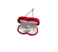 Untold Stories Cherry-Shaped Jewellery Box with Cherry Pendant Necklace, Cherry Earrings,Red Velvet Cherry Gift Box, Cherry Gift For Women (Silver Cherry Necklace)