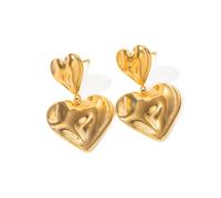 Untold Stories Gold Plated Heart Shape Stud Earrings, Fashion Tarnish Free earrings, Gold plated heart earrings for women and girls