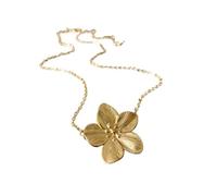 Untold Stories Hibiscus Gold Flower Necklace and Stud Earrings, Summer Jewellery For Women Hypoallergenic (Flower Necklace)