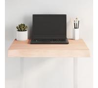 Untreated Solid Oak Wood Table Top 60x50 cm, Live Edge Design, DIY Replacement Butcher Block for Kitchen Countertop, Desk, or Bar Top