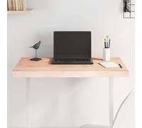 Untreated Solid Oak Wood Table Top, Live Edge, 80x50x(2-4) cm, Natural Butcher Block Desk Top for DIY Furniture Projects