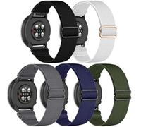 UNUJIX Pack of 5 Elastic Nylon Wristbands Replacement for Polar Ignite / Ignite 2 / Ignite 3 Wristband, Stretchy Loop Fabric Replacement Strap for Polar Unite/Pacer Men Women, 120mm bis 205mm, Nylon