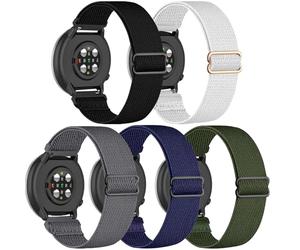 UNUJIX Pack of 5 Elastic Nylon Wristbands Replacement for Polar Ignite / Ignite 2 / Ignite 3 Wristband, Stretchy Loop Fabric Replacement Strap for Polar Unite/Pacer Men Women, 120mm bis 205mm, Nylon