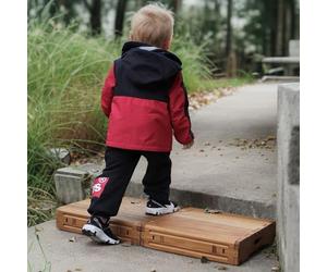 unununu Extra-Wide Step Stool for Adults, Porch/Bedside Step, 31.5"W, 3.7"H | Solid Carbonized Wood Half Step Platform for Use at Home; Senior Mobility Aid for High Beds, Doorways & Indoor/Outdoor Access