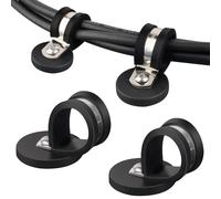 UNUSFIRE Magnetic Cable Clamps, 4PCS 3/4 Inch Rubber Cushioned Wire Clamps, Non-slip Stainless Steel Insulated Cable Clips Holder for Hose, Pipe, Rope, Wire Cord, Tube