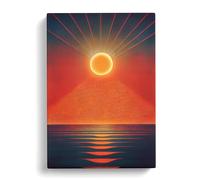 Unusual Abstract Ocean Sunset Canvas Wall Art Print 30x20 Inch