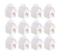 Unusual Party Gift Boxes, Pack of 12 Craft Sets for Folding and Painting with Carry Handle | Foldable Animal Adoption Paper Box | for Cakes, Treats, Toys, Crafts, Holidays, Birthday