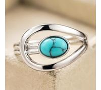 Unusual Synthetic Turquoise Line Rings for Women Daily Party Casual Rings Jewelry Gift
