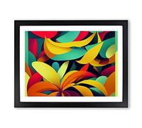 Unusual Tropical Flowers Abstract Framed Print | A4 Black Framed Wall Art | Ready to Hang | Abstract Floral Picture | Living Room Bedroom Lounge Office