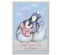 Unusual Valentines Cards Best for Wife Girlfriend Fiancee Unique Penguin Design (Soulmate Valentine Card)