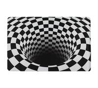 Unusuall 3D Optical Illusion Rug - Vortex Illusion Floor Mat for Door Entrance, Bathroom, Stairs, playroom, Living Room, or Area (Black and White, 26.5 x 17 Inch)