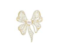 UNVAK Pearl Brooch for Women Gold Pearl Brooches Pin Pearl Lapel Pin Valentine's Day Mother's Day Gift for Mother Wife, Alloy Steel, pearl