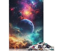 Unveiled Brilliant Colors Planets Puzzle Brain Teaser 100% Recycled Cardboard Jigsaw Puzzle for Women Men 1000pcs (75x50cm)