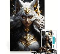 Unveiling The Kitsune Jigsaw Puzzle 1000 Pieces Mental Focus Game Precision Cut Smooth Edges Absorbing Activity for Quiet Nights (38x26cm)