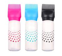 UNVOJL 3 Pack Hair Dye Bottle Root Comb Applicator Bottle Polka Dots Applicator Bottles Hair Dyeing Bottles for Salon