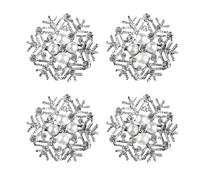 UNVOJL 4 Pieces Christmas Snowflake Brooch Pin Rhinestone Winter Flower Lapel Pins Snowflake Breastpin Jewellery Gift for Men Women