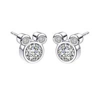 UNVOJL Mickey Mouse Shaped Hoop Earrings - Dazzling Studs for Women and Girls - Birthday Party Gift