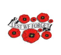 UNVOJL Poppy Stickers with a Lest We Forget Banner Flower Decals Car Stickers Remembrance Day Stickers Car Self Adhesive Stickers for Window Mirror Glass Decorations