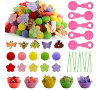 Unvola 225pcs Spring Sensory Bin Filler Fine Motor Toys Flowers Insects Sensory Bin Items Bee Dragonfly Butterfly Beetle Ladybug Felt Easter Flowers Pom Poms for Color Counting Sorting
