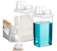 Unvtap 2300ml Washing Powder Storage 2 PCS Detergent Dispenser with Measuring Cup, Laundry Powder Storage Container, Laundry Detergent Storage for Fabric Softener, Soap, Flour, Laundry Storage Bottle