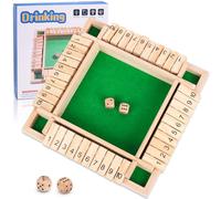 Unvtap Shut the Box Game, Classic 2-4 Player Shut the Box Dice Game, Wooden Board Game, Travel Game, Educational Dice Games for Adults