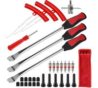 UNVWQDD Motorcycle Accessories - 28-Piece Tyre Changer Set, Tyre Lever & Mounting Iron for Tyre Change on E-Scooter, Motorcycle and Bicycle (Includes Rim Protector)