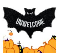 Unwelcome Bat Door Mat, Funny Halloween Coir Door Mat for Front Door, Non-Slip Outdoor Welcome Mat, Bat-Shaped Entrance Rug, Spooky Halloween Decoration & Gift (1PCS)