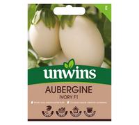 Unwins Aubergine Ivory F Easy To Grow Seeds