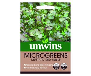 Unwins Easily Grow Your Own Microgreens Mustard Red Frills Veg Seeds