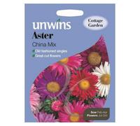 Unwins Flower Seeds - Aster China Mix