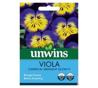 Unwins Flower Seeds - Viola Carneval Midnight Glow