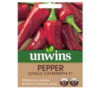Unwins Grow Your Own Cayennetta F1 Chilli Pepper Vegetable Seeds